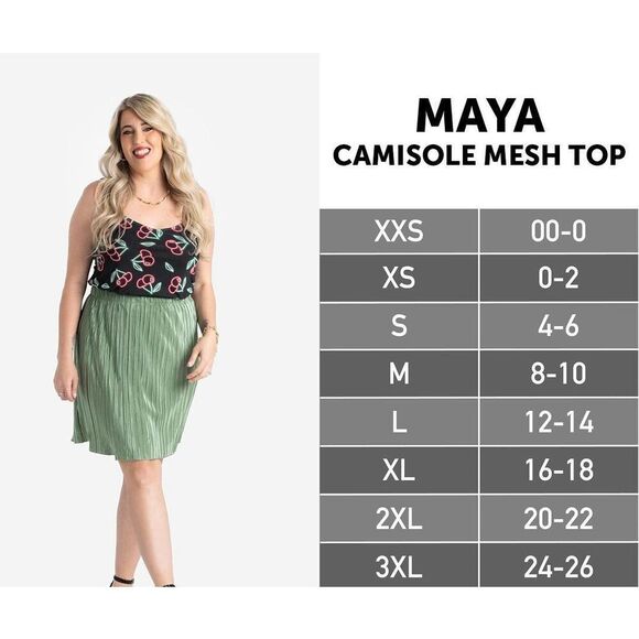LuLaRoe Maya 2XL Cream Floral Camisole Mesh Top - Picture 5 of 5